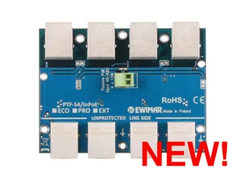 Ethernet Network Security Module with Passive PoE Injector, PTF-54-ECO/InPoE/P